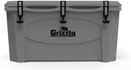 Grizzly 75 Cooler | 75 qt Ice Chest Durable Rotomolded Insulated | Made in USA | Warranty for Life | for Beach Boat Camping Fishing Hunting | G75