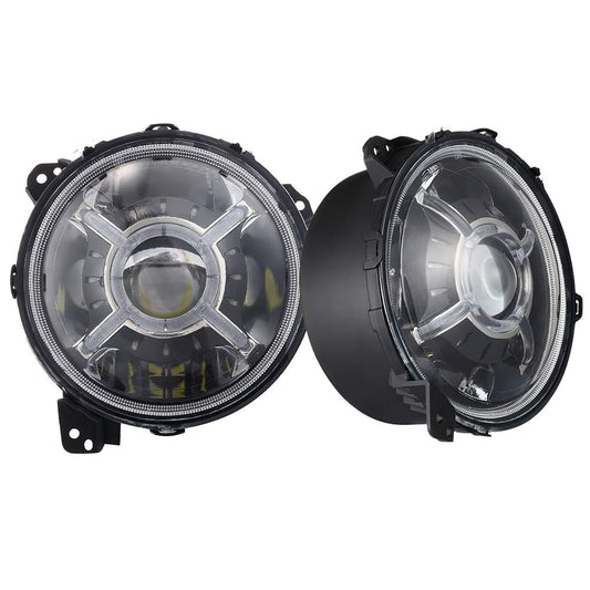 Race Sport Lighting RS9JLAAH 9in JEEP JL Adjustable Angle Beam 108-Watt headlight with X-HALO DRL Functions