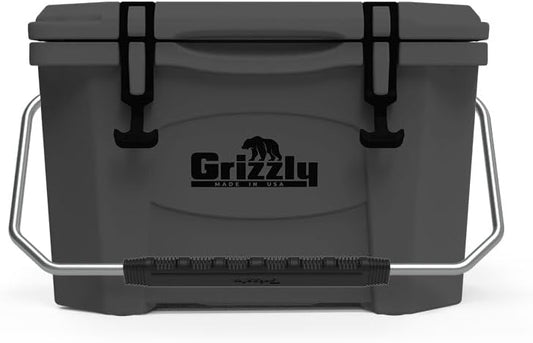 Grizzly 20 Cooler | 20 qt Ice Chest Durable Rotomolded Insulated | Made in USA | Warranty for Life | For Beach Boat Camping Fishing Hunting | G20