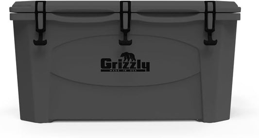 Grizzly 75 Cooler | 75 qt Ice Chest Durable Rotomolded Insulated | Made in USA | Warranty for Life | for Beach Boat Camping Fishing Hunting | G75