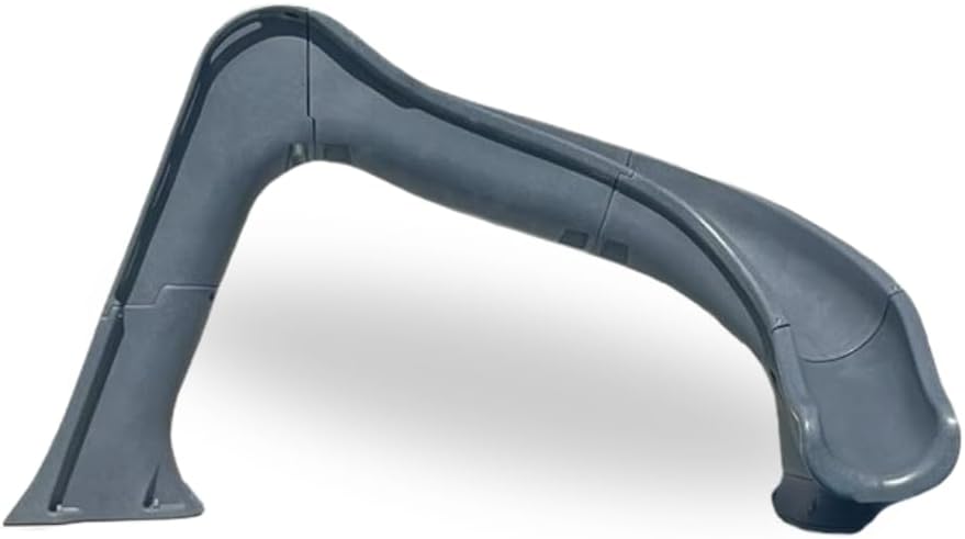 Global Pool Products Side Winder Inground Swimming Pool Water Slide Deck Mounted Right Curve Turn Grey GPPSSW-Grey-R