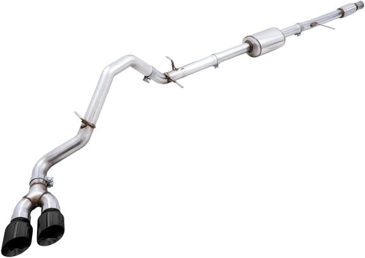 AWE Tuning 4th Gen GM 1500 5.3L 0FG Catback Dual Side Exit (Flat Bumper) - Diamond Tips - 3015-23208