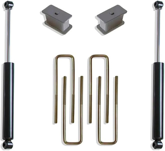 MaxTrac 900930 Lift Blocks 3 in. Lift Incl. U Bolts Front And Rear MaxTrac Shocks Lift Blocks
