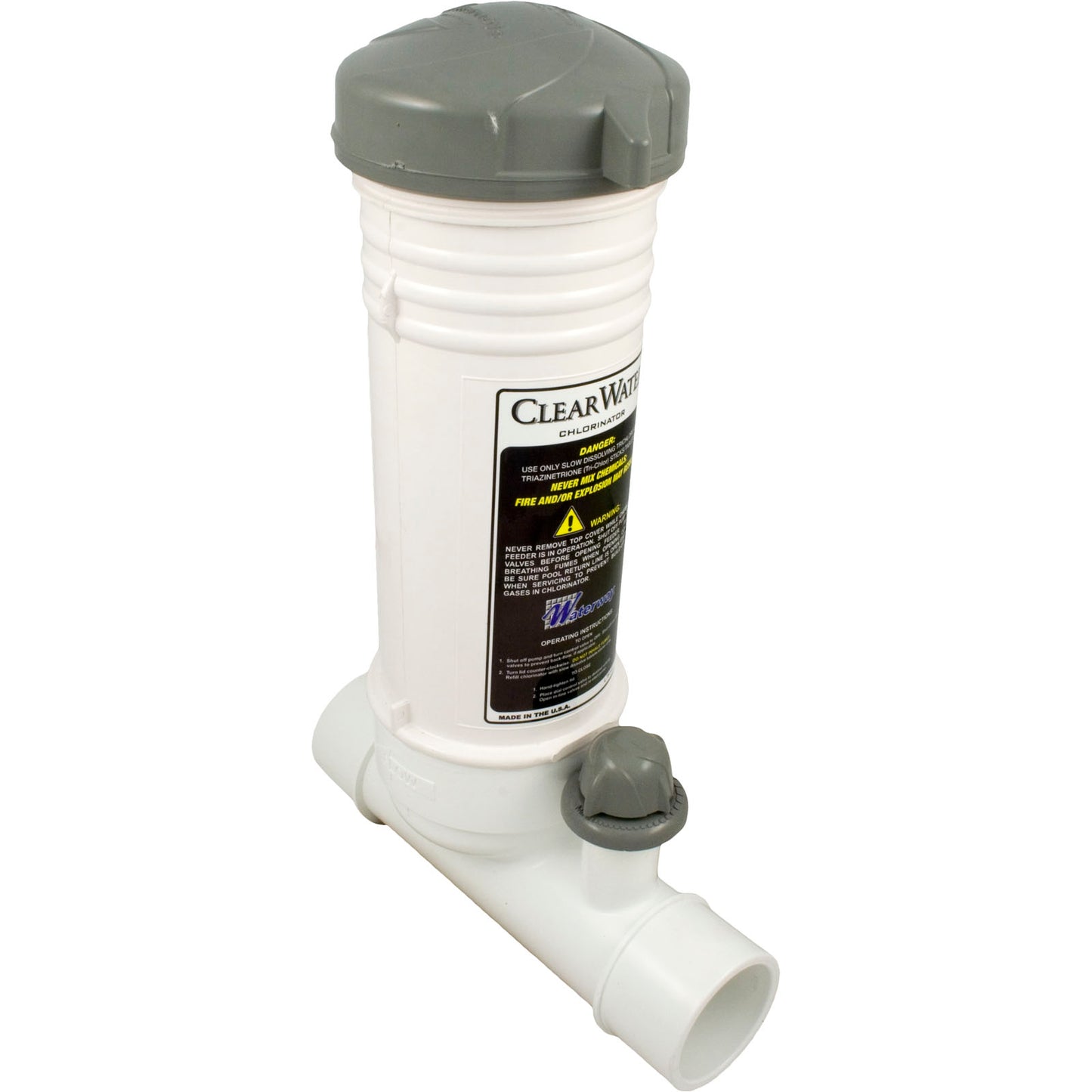 Tablet Feeder, Waterway, In-Line, 2" Slip, White