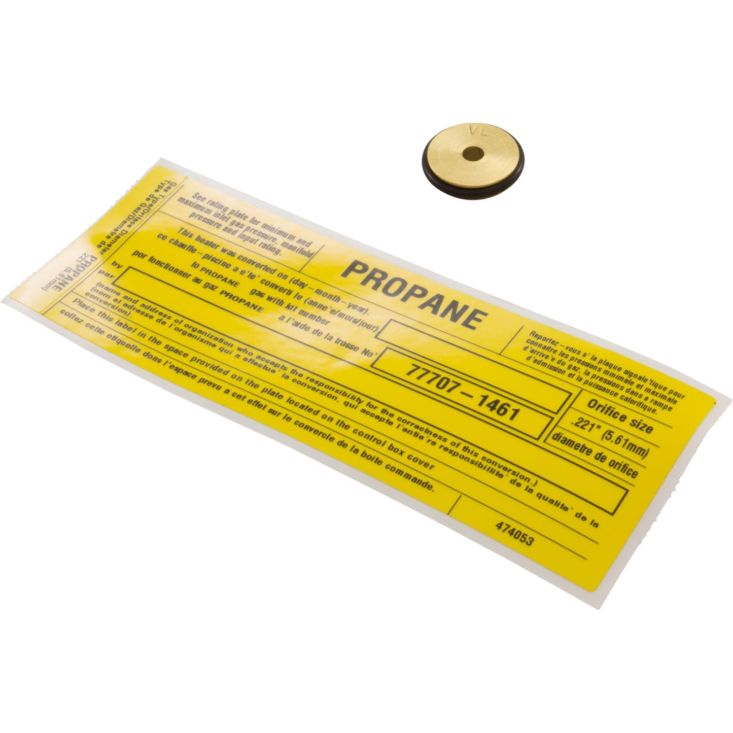 Conversion Kit,Pentair MasterTemp/Max-E-Therm 200,Nat. to LP