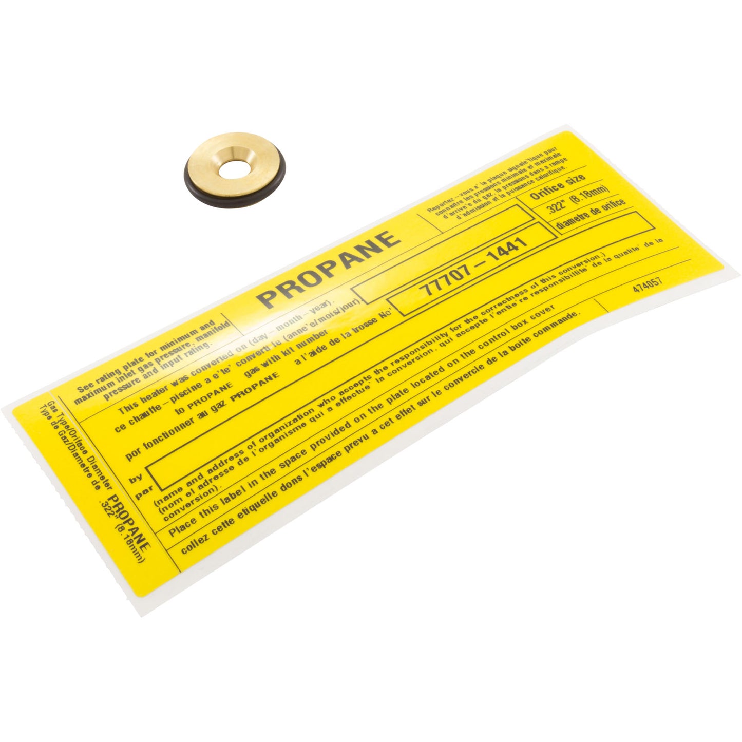 Conversion Kit,Pentair MasterTemp/Max-E-Therm 400,Nat. to LP