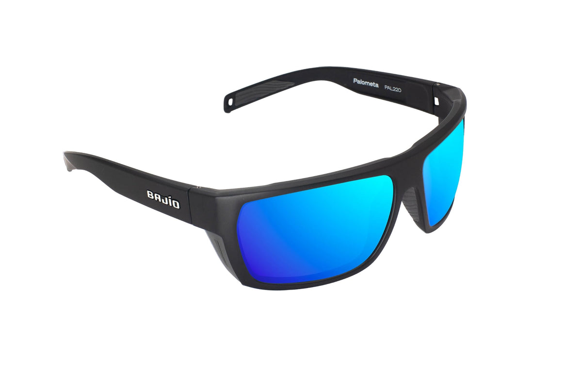 Bajio Sunglasses Palometa Blue Mirror Glass Black Matte - PAL220011