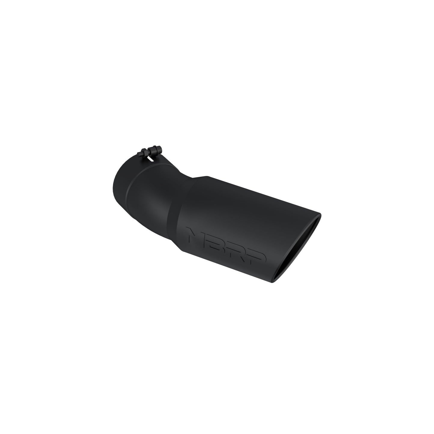MBRP T5154BLK Black Angled Rolled End Tip, 6" O.D., 5" Inlet, 15 1/2" in Length, 30 Degree Bend