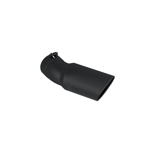 MBRP T5154BLK Black Angled Rolled End Tip, 6" O.D., 5" Inlet, 15 1/2" in Length, 30 Degree Bend