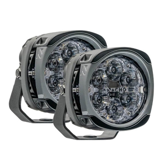 NACHO PM415 Quatro Supreme 100 Spot Peak candela 562,028 Effective lumens 11,080 80 W each high-performance lighting ideal for 4x4 off road adventures - Pair