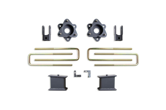 MAX TRAC SUSPENSION'S Part# 901940MR is A 4" Rear Box KIT Including 3" Lift STRUT SPACERS, 4" Lift Blocks, U-Bolts & A Pair of Rear Shock Extenders