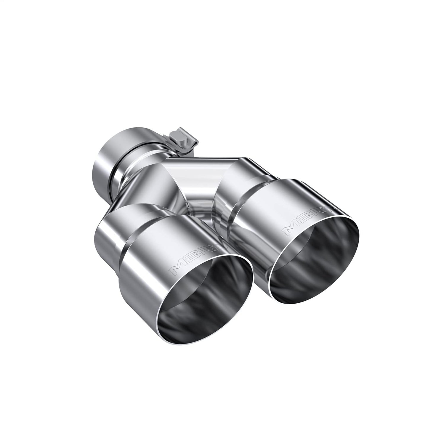 MBRP 3in ID/Dual 4in OD Out Staggered L 9.37in / R 9.87in Single Wall T304 SS Univ Exhaust Tip