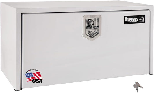 Buyers Products 1704405 White Steel Underbody Truck Tool Box, 24 x 24 x 36, Made in USA, 14 Ga Steel, Locking Stainless Latch, Weather-Resistant, Powder-Coated, Secure Storage for Work Trucks