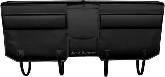 KUAT HUK 54" Straight Durable Soft-Touch TPU Padded Pickup Truck Tailgate Bike Hauling Transportation Easy-Access Protective Pad w/Nylon Straps, Metal G-Hook Buckles & Roll-Up Window, Black