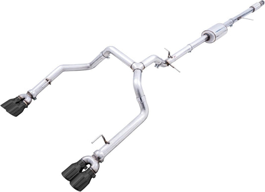 AWE Tuning 4th Gen GM 1500 5.3L 0FG Catback Split Rear Exit (w/Bumper Cutouts) - Quad Diamond Tips - 3015-43202