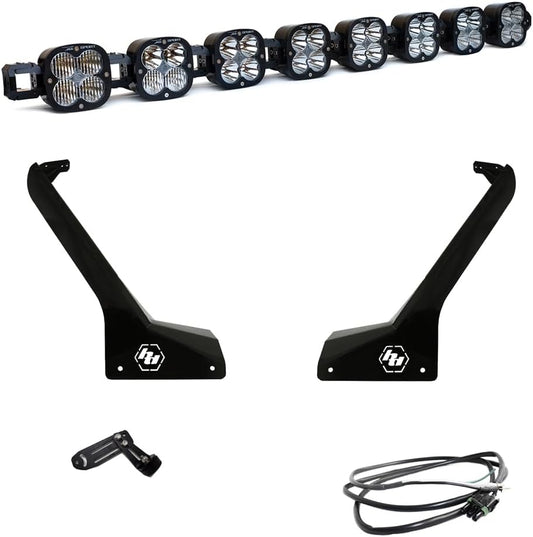 Baja Designs XL Linkable LED Roof Mount Kit for Jeep Wrangler JL 2020-23 - Includes Wiring Harness (Multi-Pattern Clear Lens)
