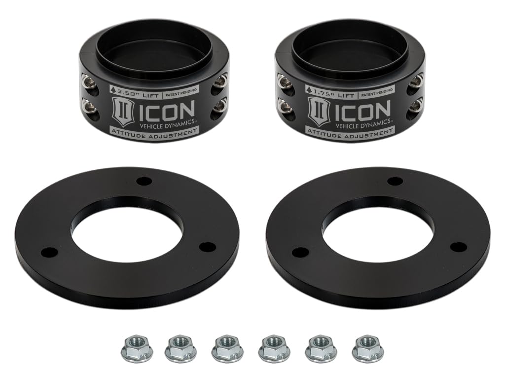 ICON ALLOYS, .5-2.5" Lift Adjustment Collar Front Leveling Kit, Compatible with 21-23 FORRD Raptor, IVD6135B