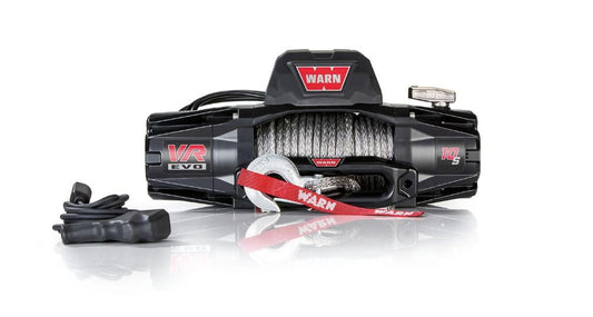 WARN VR EVO 10-S Electric 12V Winch â€“ 10,000 lb Pull Capacity, Synthetic Rope, IP68 Waterproof, High-Performance Off-Road Recovery Winch for Trucks, Jeeps, and SUVs