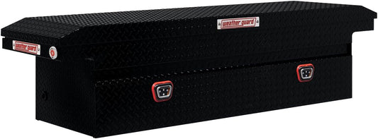 Weather Guard Model 121-5-04 Saddle Truck Box, Aluminum, for Full Size Trucks, Low Profile, Gloss Black, 11.0 cu ft Capacity