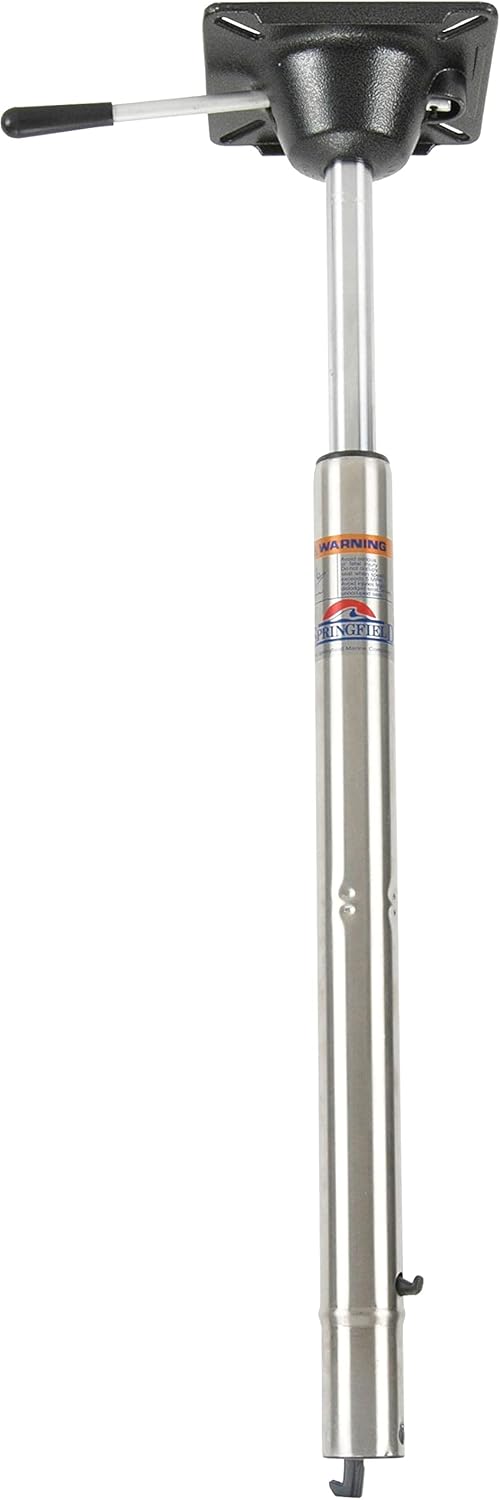 Springfield 1641019 Power-Rise Stand-Up Pedestal for Spring-Lock Base - 25.5" to 32.25" Height Silver