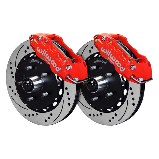 WILWOOD 140-12824-DR W6A Front Truck Kit,14.25", Drill, Red 97-03 Ford F150