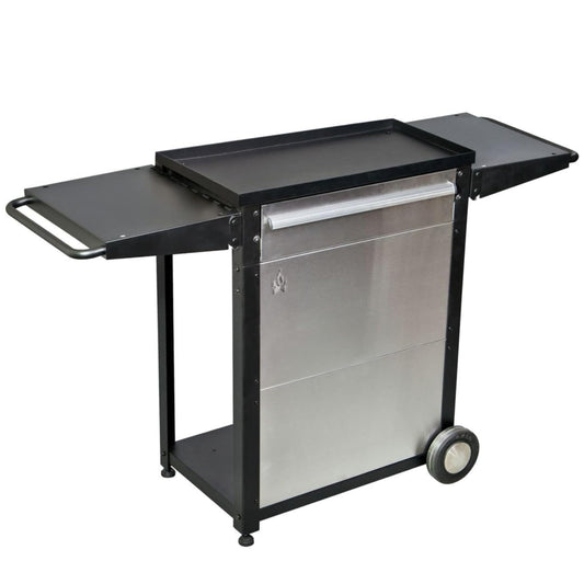 Camp Chef Patio Cart - Portable Storage Cart for Outdoor Cooking - With Side Shelves, Utensil Drawer, Propane Tank Storage & More - Top Measures 16Ã¢â‚¬Â³ x 25.5Ã¢â‚¬Â³