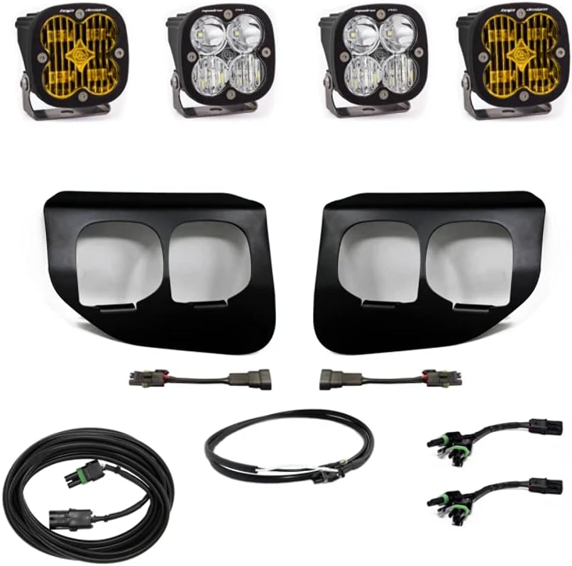 Baja Designs Squadron SAE/Pro Fog Pocket Kit - '20-21 F-250/350 Super Duty (Multi-Pattern; Amber; Upfitter Wiring)