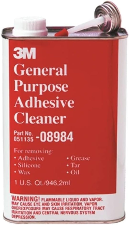 3M 08984 General Purpose Adhesive Remover & Cleaner, Quart, 6-Pack
