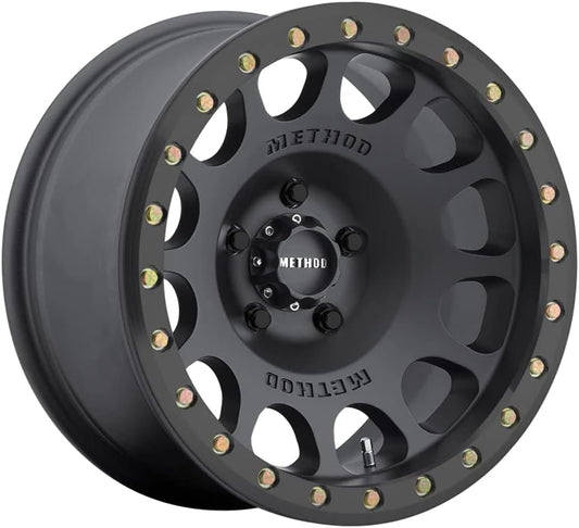 Method Race Wheels mr105 beadlock 17x9 5x127 -38et 71.5mm matte black wheel Fits select: 2015-2019,2021 JEEP WRANGLER UNLIMITED