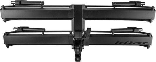 KUAT 2" Piston Pro Platform Rack - Secure Rugged Durable Portable Foldable Easy-to-Use No Frame Contact Dual Ratchet 2-Bike Hauling Platform with 5" Max Tire Width