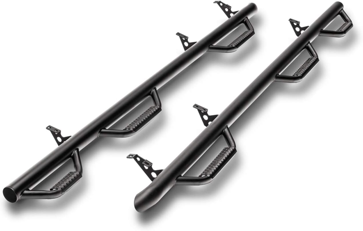 N-FAB D02107QC-6-TX Nerf Step | Bed Access | Textured Black Finish | fits 02-08 Dodge Ram 1500 / 2500 / 3500 Quad Cab, 8' Long Bed