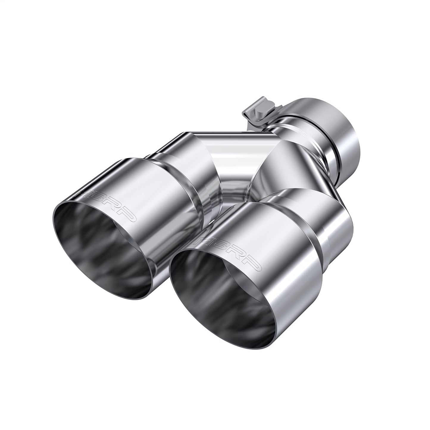 MBRP 3in ID/Dual 4in OD Out Staggered L 9.87in / R 9.37in Single Wall T304 SS Univ Exhaust Tip