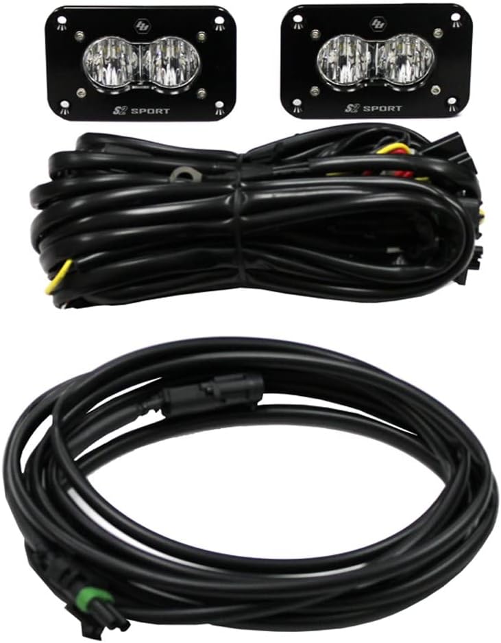 Baja Designs Led Work Light Clear Lens Wide Cornering Pattern Flush Mount Kit S2 Sport