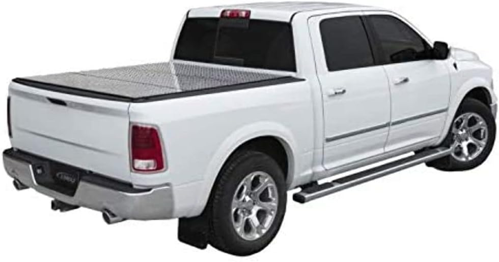 LOMAX B0040029 Professional Series Tonneau Cover; Diamond Plate Finish; Split Rail;