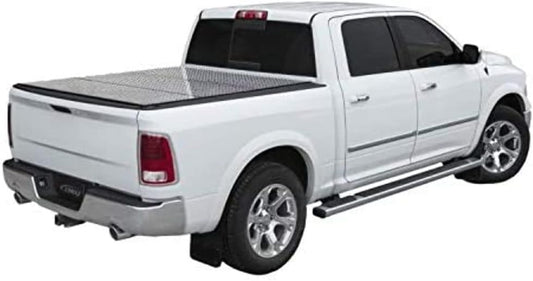 LOMAX B0040029 Professional Series Tonneau Cover; Diamond Plate Finish; Split Rail;