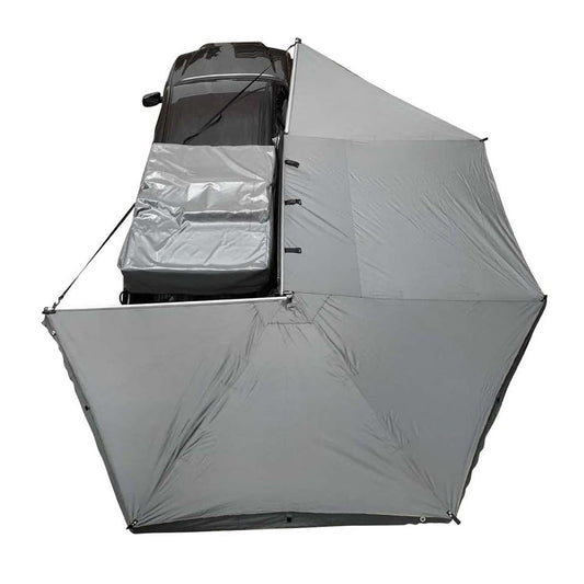 Overland Vehicle Systems - HD Nomadic 270 - Awning, Passenger Side, Grey Body, Green Trim & Black Travel Cover