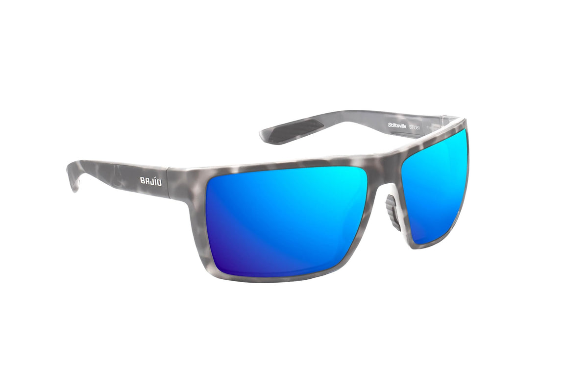 Bajio Sunglasses Stiltsville Blue Mirror Glass Gray Tort M - STI051011