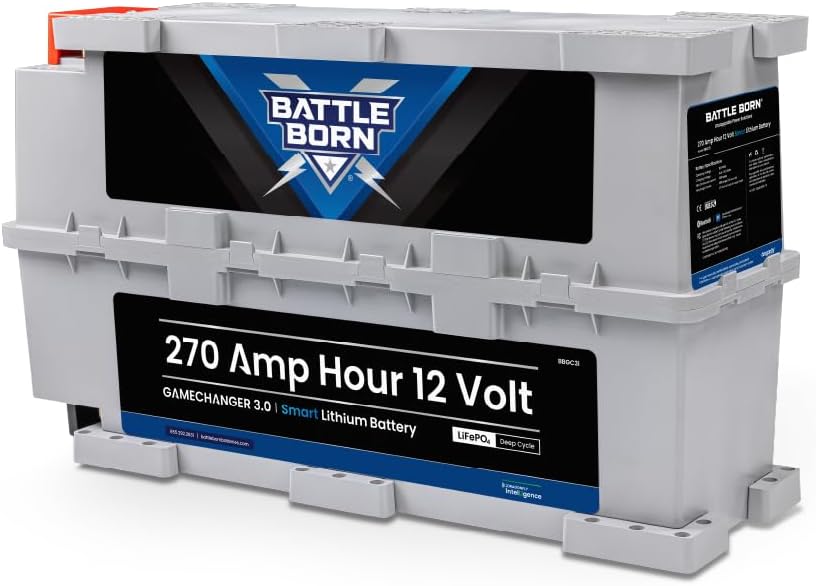 270Ah 12V GC3 Smart Lithium-Ion (LiFePO4) RV, Marine, Solar, & Off Grid Battery - Bluetooth Connectivity - Battle Born Batteries