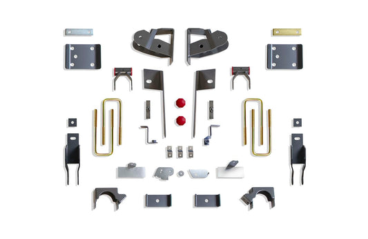 MAX TRAC SUSPENSION'S Part# 201940MR is A 4" Height Rear Box KIT Including FLIP KIT, Hangers, Shackles, Bump Stops, Shock Extenders & Sensor PROVISIONS