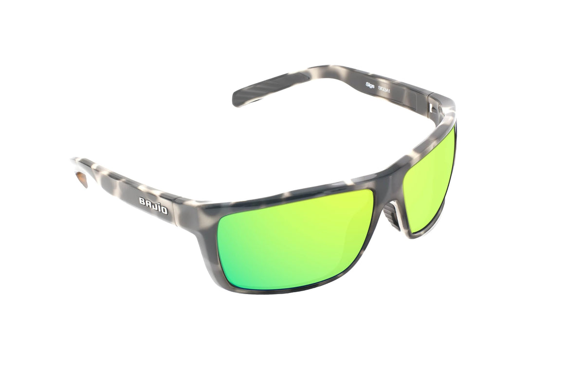 Bajio Sunglasses Sigs Green Mirror Glass Ivorytortgloss - SIG3A1112