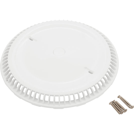 Main Drain Grate, Afras, 11-1/8" dia, w/Screws, White