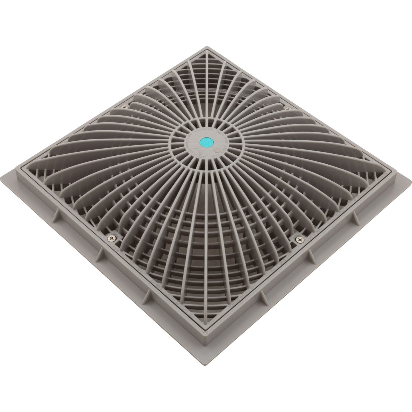 Main Drain Cover, Aquastar MoFlow,12" Square,w/Fr,Lt Gry,VGB