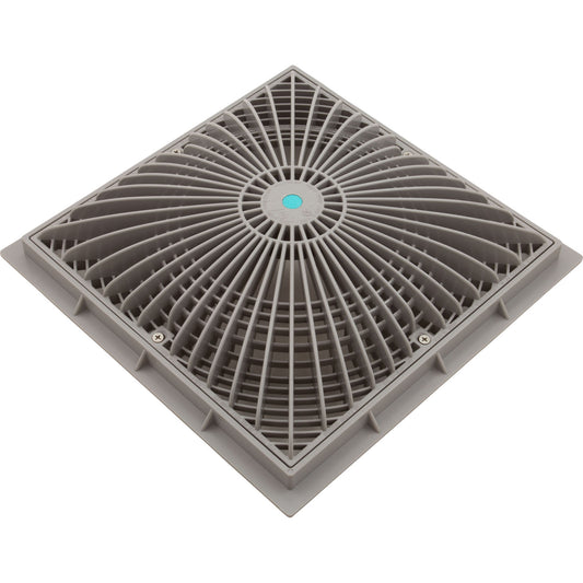 Main Drain Cover, Aquastar MoFlow,12" Square,w/Fr,Lt Gry,VGB