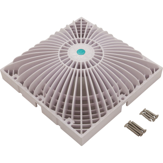 Main Drain Cover, AquaStar,Retro MoFlow,9" x 9",Square,White