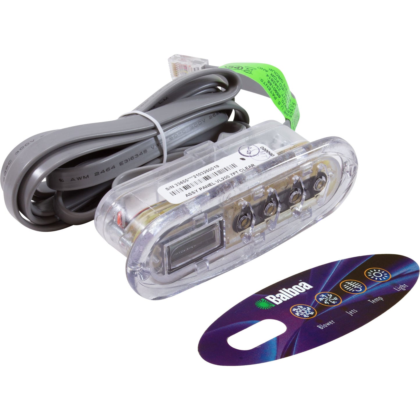 Topside, BWG VL200, Blower/Jets/Temp/Light, LCD
