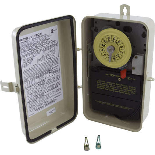 Time Clock, Intermatic T101R201, 24 hr, 115v, SPST,w/Fireman