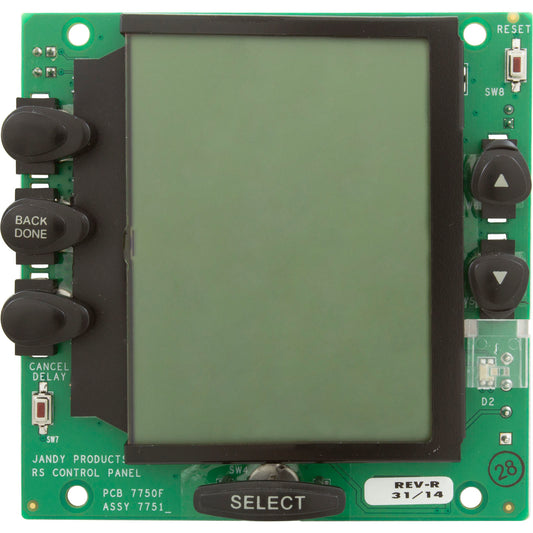 PCB Assy, Zodiac Jandy AquaLink OneTouch, LCD, Black Buttons
