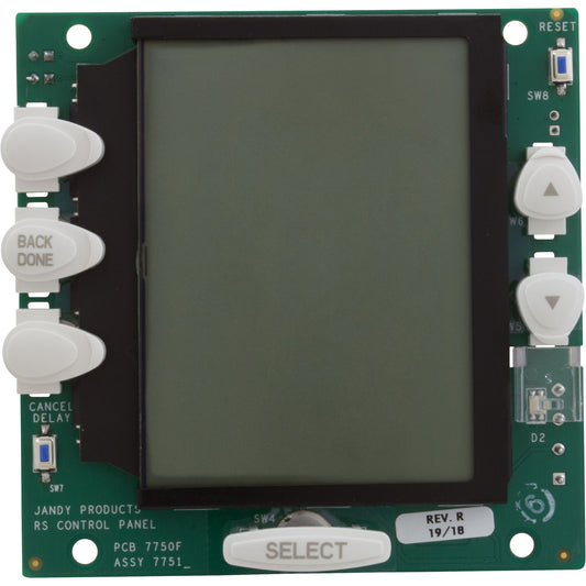 PCB Assy, Zodiac Jandy AquaLink OneTouch, LCD, White Buttons