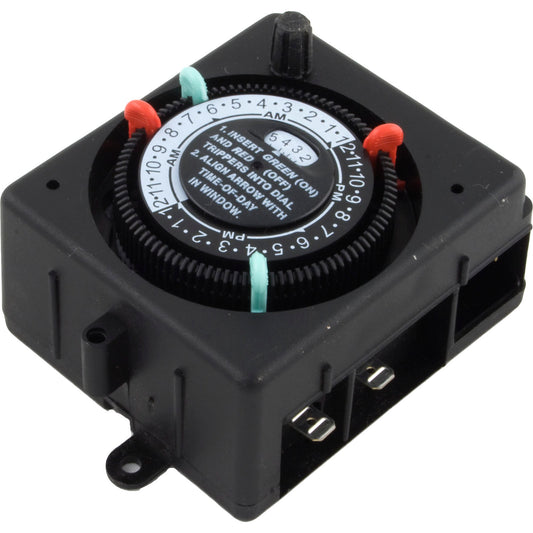 Timer, Intermatic,SPST,Panel Mount,115v,24hr, w/Override
