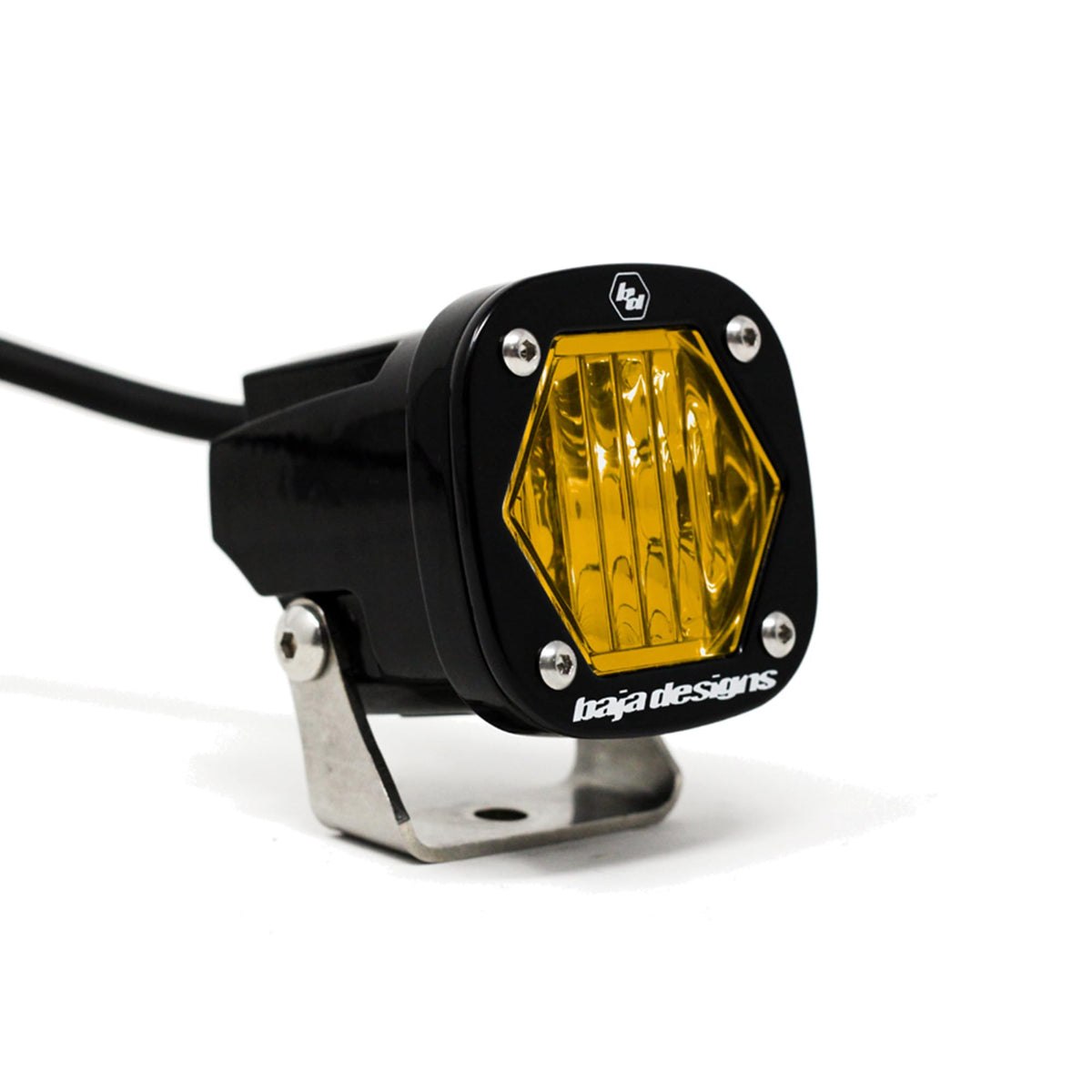 Baja Designs S1 Amber Wide Cornering LED Light with Mounting Bracket Single - 380015